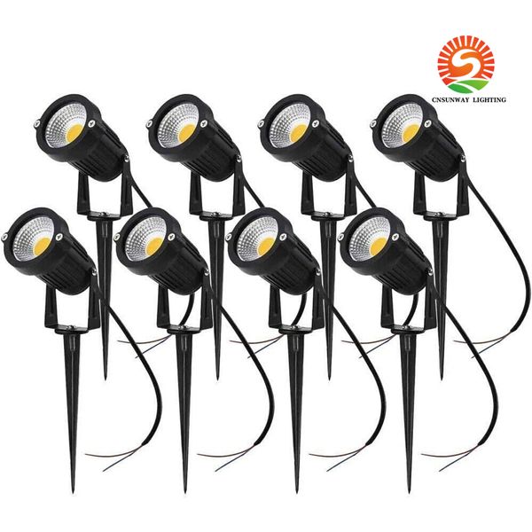 12V 5W LED pelouse lampe basse tension paysage lumière 3000K blanc chaud jardin extérieur projecteur étanche LED 5W COB sol lampe broche pour cour jardin lumière décoration