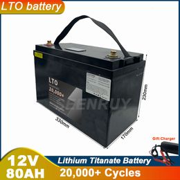 Batterie Lithium Titanate 12V 80ah LTO avec BMS 100a 150a, pour voitures électriques 1000W 1500W, système solaire, camping-car