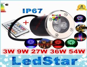 12V 9W Led RGB Ondergronds Licht Deklamp Buiten IP67 Begraven Inbouwvloerverlichting WarmCold Wit Rood Blauw Groen Met Afstandsbediening Co6276943