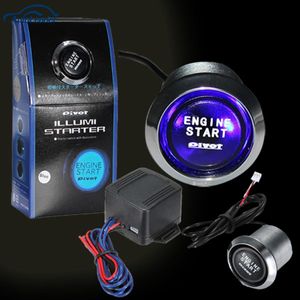 Livraison gratuite 12 V démarrage du moteur de voiture bouton poussoir interrupteur d'allumage Kit de démarrage bleu LED universel