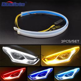 LED de voiture 12V LED DRL LUMINES DE DOUR DAYIn étanche Flexible Soft Strip Universal Auto Flows LED BRAKE Brake Turn Signal Light