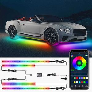 12 V Auto Licht Flexibele Strip Waterdichte Led Underbody Lights Phone App Control Car LED Neon Light Decoratieve Sfeer Lamp