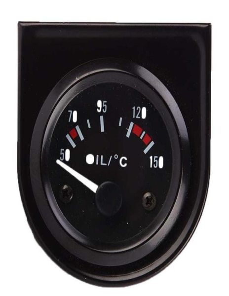 Thermomètre à huile simple noir, 12V, 52mm, pour course automobile, jauge 01210509747399474