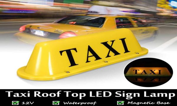 12 V coche Taxi Cab Topper techo señal luz LED lámpara bombilla Base magnética amarillo blanco 3690357