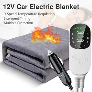 12V elektrische deken pluche dikkere verwarming verwarmde matras thermostaat reisverwarmingsmat winterlichaamswarmer voor RV SUV's auto 240117