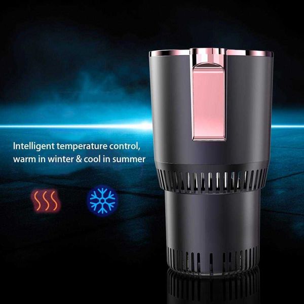 Portavasos de refrigeración y calefacción eléctrica de 12V, soporte para tazas de café con calefacción inteligente para coche, soporte para bebidas más cálido