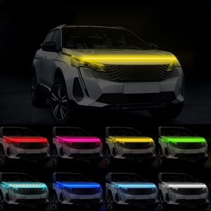 12V Led bandes lumineuses pour capot de voiture APP traversant les feux de jour de voiture Auto modifié phare avant coloré lampe décorative