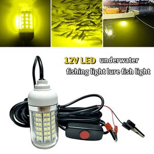 12V LED Vislicht 100W Ip68 Lokken Fishfinder Lamp 108 leds 2835SMD Trekt Garnalen Inktvis Krill aan 4 Kleuren Onderwaterverlichting 240227