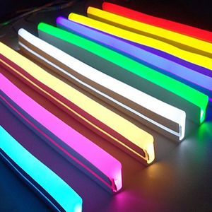 12V LED NEON STAND STANDE DE LUMIÈRE SANS PLAN DE LIGHTS DE LAMIQUE RUBANCE SOUFFORME TUBE SOUS-SILICON TUBE DU SILICIQUE EMPANÇAIS 2835 SMD Blanc Vert Vert Jaune Rose Bleu