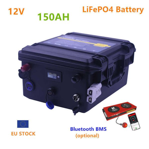 Batterie 12v LiFePO4 150ah avec Bluetooth BMS lifepo4 12V 150AH batterie au lithium étanche pour onduleur de moteur de bateau
