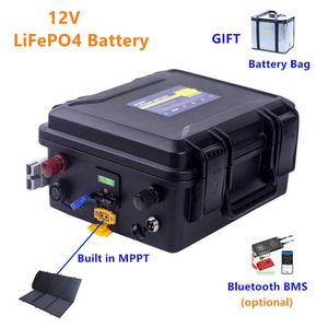 Batterie 12V LiFePO4 80AH/100AH/120AH batterie lithium fer phosphate 12v intégrée MPPT étanche pour moteur onduleur panneau solaire