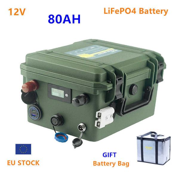Batterie 12V LiFePO4 80AH batterie étanche 12v 80AH lifepo4 batterie au lithium 12v batteries 80ah pour sondeur de moteur de bateau