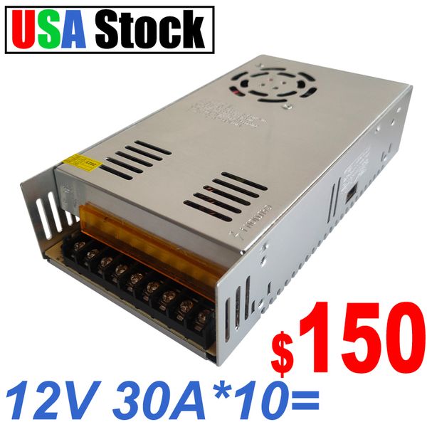 Transformadores de iluminación de 12V 30A 360W Adaptador de CA / CC Convertidor de potencia de conmutación Controlador LED 110V 240V Tira de luz LED Impresora 3D Sistema de seguridad CCTV LCD Monito usalight