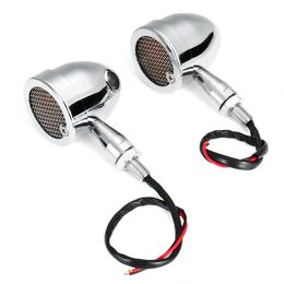 Parrilla de motocicleta de 12 V, luces LED intermitentes tipo bala, luces indicadoras rojas