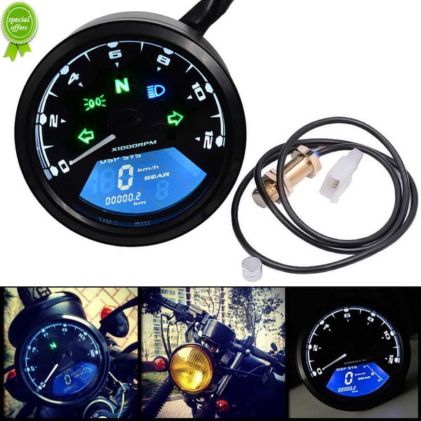 12V moto LCD numérique tachymètre compteur kilométrique 12000 tr/min kmh/mph jauge pour motos moto accessoires