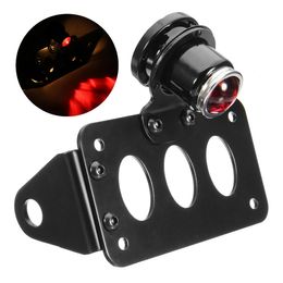 12V Motorfietskant Mount LED-kentekenplaat achterlicht met beugel universeel