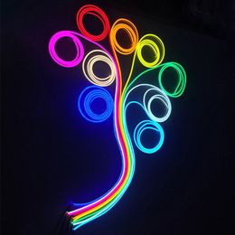 Corde lumineuse néon 12 V, guirlandes LED en silicone 16,4 pieds silicones multicolores à intensité variable IP65 étanche fêtes bricolage intérieur extérieur (blanc chaud) crestech