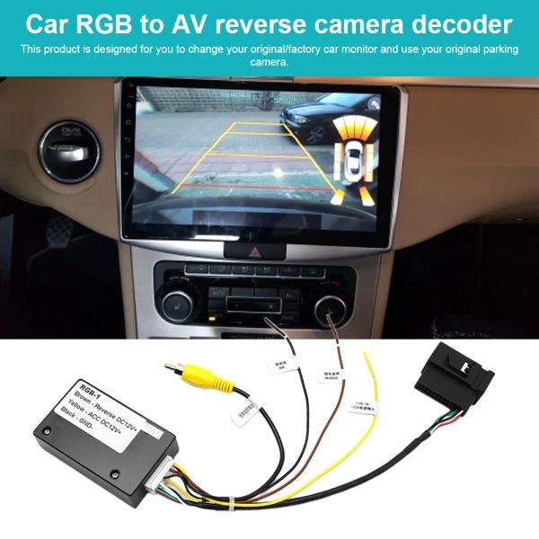 12V Adaptateur de caméra inverse RVB To AV Backup Camera Converter Retors Camera Interface pour Volkswagen RCD510 RNS510 RNS315