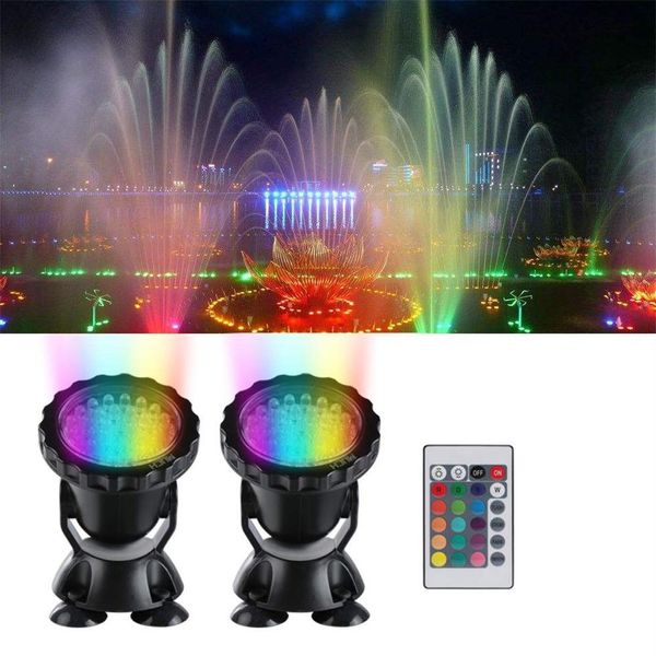 Luz sumergible para estanque de 12V, foco multicolor para acuario, fuente de jardín, pecera, iluminación LED RGB con control remoto, 284m