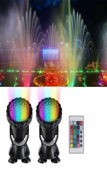 Luz sumergible para estanque de 12V, foco multicolor para acuario, fuente de jardín, pecera, iluminación LED RGB con control remoto7299700