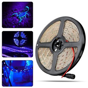 Tira de luz UV de 12V ultravioleta 395-400nm luz negra 2835 SMD 60led/m lámpara de cinta impermeable para fiesta de fluorescencia de DJ