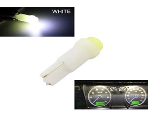 12V witte mini 3D T5 73 74 2721 LED -lampen Super Bright Cob chips Lamp voor auto -dashboard instrumentverlichting7928822