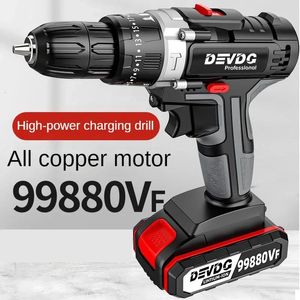 12V168V sneukende impactboor 650W Highpower Electric Lithium Battery Dual Speed 150 Nm schroevendraaier Power Tool 240402