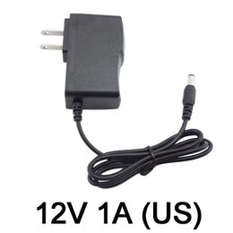 12V1A Nuevo adaptador de corriente del convertidor AC 100V-240V DC 12V 1A 1000mA Fuente de alimentación Enchufe de la UE DC 5,5 mm x 2,1 mm Conector de enchufes de la UE de EE. UU. Para correas LED Cámara CCTV