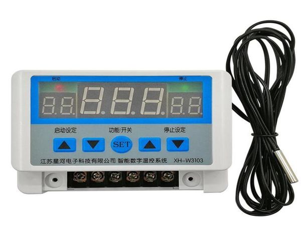 Controlador de temperatura digital 12V24V 6600W 30A Sonda de interruptor de control de termostato con sensor impermeable Control remoto termostático 2912356