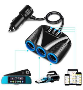 12V24V Universele Auto 3 Sockets Splitter Sigarettenaansteker 3 Poorten USB Charger Power Adapter voor iPhone iPad DVR GPS3081280