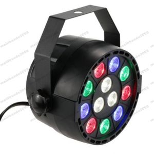 12W 12 LED Flat Par Stage Light RGB Lampe Club DJ Party DMX512 Contrôle Éclairage LIVRAISON GRATUITE MYY