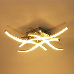 Lámpara de techo LED de 12W, 18W y 24W, luces de techo de estilo curvo ondulado moderno, candelabro decorativo para interior del hogar, sala de estar, 85-265V