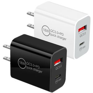 12W Dual Ports PD USB-C Charger mural EU US AC ADAPTATEURS D'ÉTALLANT POUR IPAD IPHIPHE 15 14 11 12 13 Samsung HTC Android Phone avec boîte de détail