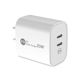 Chargeur mural 12W PD USB-C, double Ports USb, adaptateur d'alimentation de Type c 2,4 a, pour IPhone, Samsung S22, S23, Htc, téléphone Android