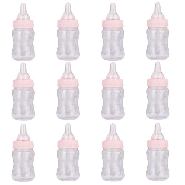 12x bouteilles de lait baby shower baptême Favors filles garçons bouteille de bonbon bouteille de nourriture pour bébé décoration de fête d'anniversaire pour bébé