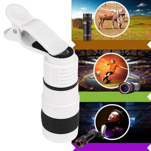 12x zoom téléphonique miroir long focus HD compatible le lentille du télescope externe pour le télescope d'objectif numérique téléphonique universel