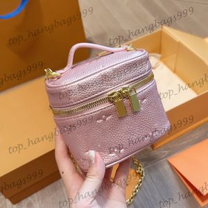 12x10cm Metallic Color Makeup ijdelheid Box Tassen met dubbele ritssluiting Tophandgreep Goudketen Crossbody Cosmetische kast Lipstickkaarthouder Zak 4 kleuren voor dames