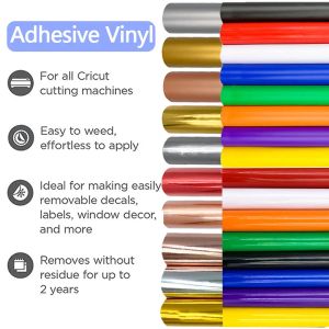 12x10in verwijderbare lijm Vinyl Matte glanzende kleuren Filmplaat Mokken Home Party Decor Sticker Craft Cutter Cars Decal for Cut