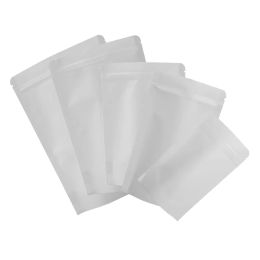 12x20 cm (4.75x7.75 ") 100 pièces déchirure encoche papier Kraft thermoscellage debout stockage des aliments blanc Kraft fermeture éclair sac en gros