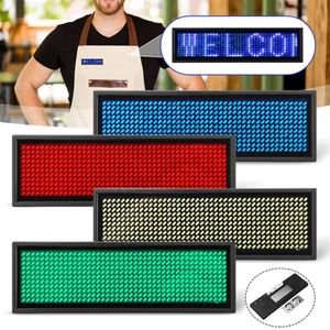 Badge nominatif programmable LED, matrice Bluetooth Letrero 12x48, avec aimant et affichage à défilement de broches, signe de Message, USB rechargeable 280m