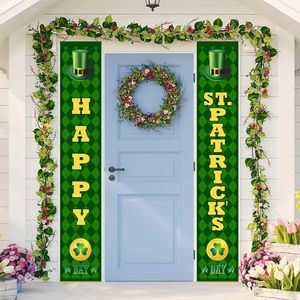 12x71 inch St Patricks Day Deur Banner Opknoping Decoraties voor Voordeur Muur Veranda Polyester Aanpasbaar