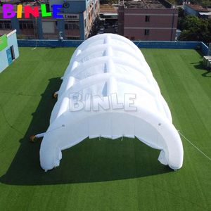 12x8x4mh (40x26x13.2ft) Grote witte boog opblaasbare tunneltent tunneltent Outdoor Party opblaasbaar magazijn Hangar Pavilion Marquee voor evenementenhuwelijk