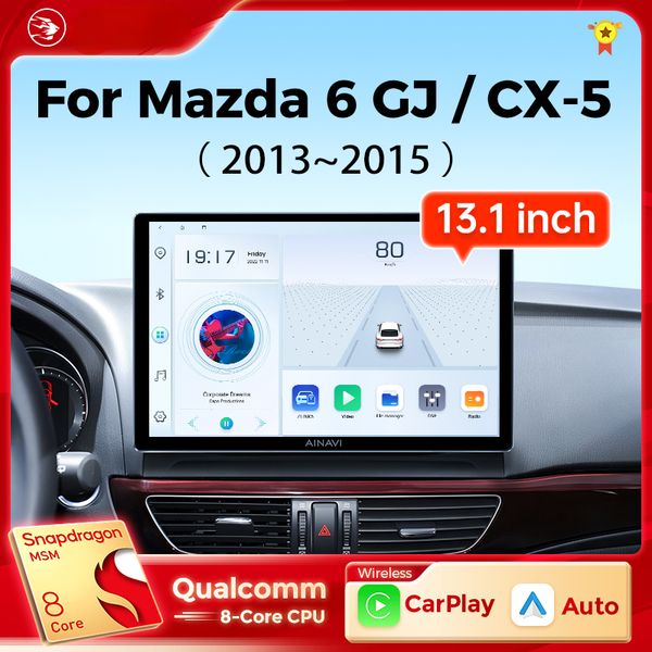 Radio DVD de voiture 13,1 pouces pour Mazda 6 GJ Atenza CX5 CX 5 2013 2014 2015 Wireless Carplay Android Auto Car Multimedia AudioAuto