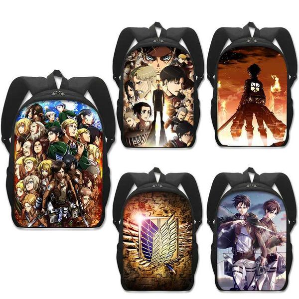 Mochila de Anime Attack on Titan de 13/16 pulgadas para niños y niñas, mochilas escolares para hombres y mujeres, nuevo patrón, bolsas para ordenador portátil, mochila para estudiantes Y0804