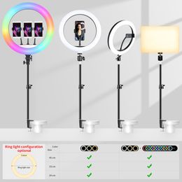 13 18 inch LED Selfie Ring Licht Video Lichtpaneel met Monopod Mount Bracket Fotografie Lichte Ringlamp voor Photo Studio Lamp