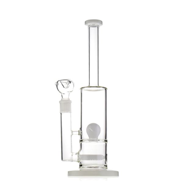 Elegancia cristalina: Bong de cristal para cachimba de tubo recto de 13,2 pulgadas con círculo de bola a percolador en línea, junta hembra de 18 mm