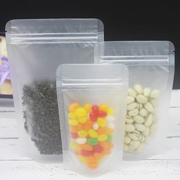 13 * 20 + 4 cm 100 stks Frosted Translucent Permanent Food Packaging Bag RESEALBARE ZIPPER ZIP LOCK PACKING POUCH NUTS EN DROGE FRUIT PAKKETTANS