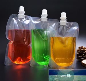 13*20 cm 500 ml 50 Pcs Gelée Liquide En Plastique Transparent Doypack Bec Sac D'emballage Boire Du Vin Vide Stand Up PE Poly Paquet Poche