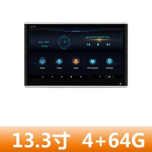 13,3 pouces Car Android External Helleptest Monitor de divertissement arrière Système de divertissement peut être un écran de projection sans fil 4 64G