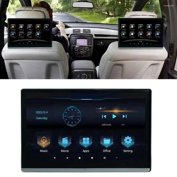 Appui-tête TV 13.3 pouces, moniteur de voiture 4K, Android 11.0, tablette multifonction, écran tactile, WiFi/Bluetooth/USB/SD/HDMI, entrée/sortie, FM MP5